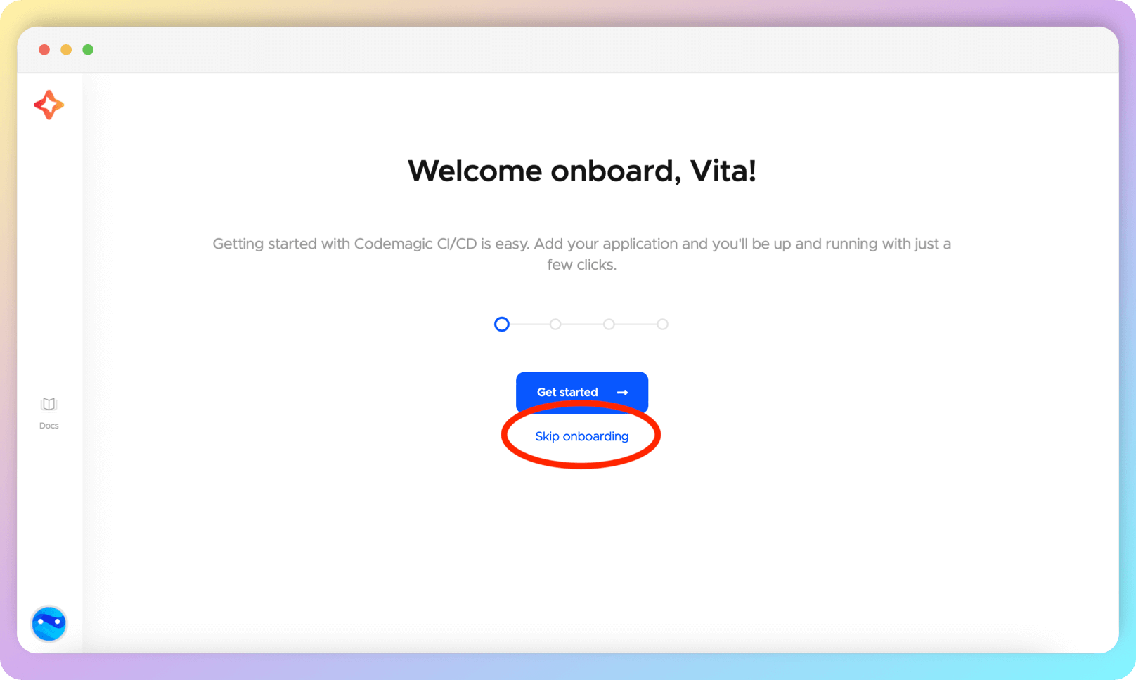 Onboarding page