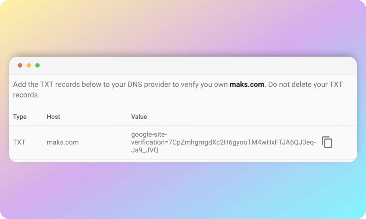 Domain verification