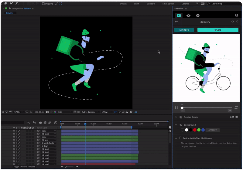 Using Lottie Animation Plugin for After Effects